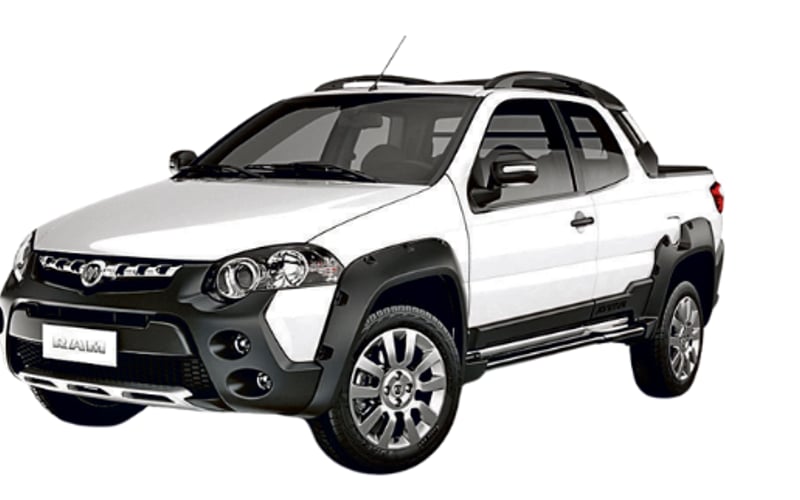 White Fiat pickup truck available for rental